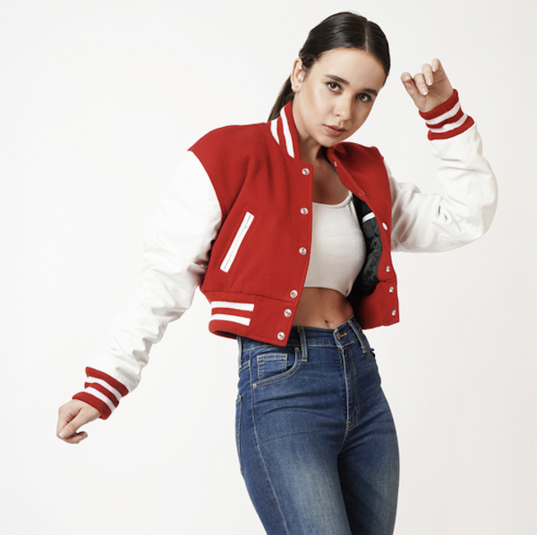 Cropped athletic jacket sale